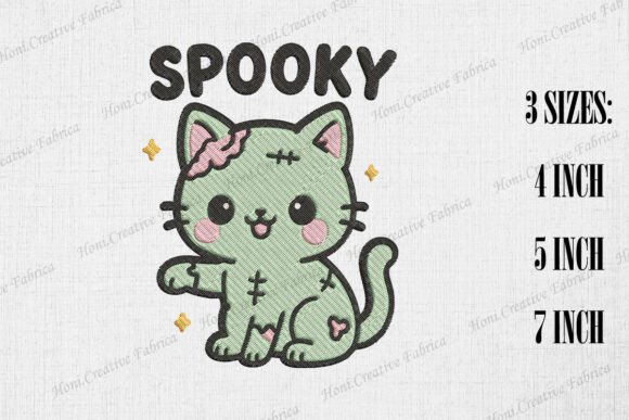 Cute Zombie Cat Spooky Halloween