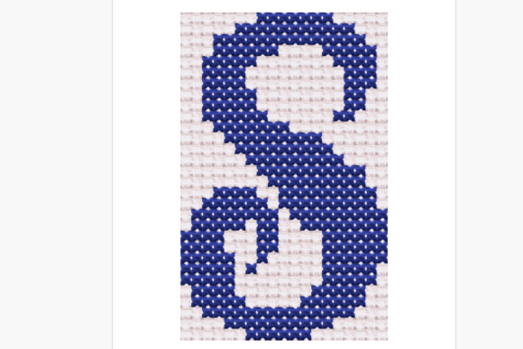 Handwritten Letter S Cross Stitch Pattern