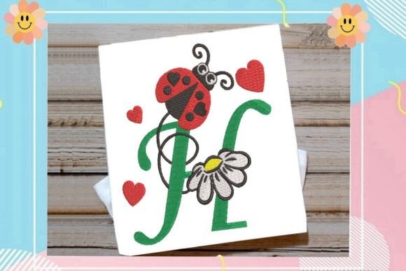 Ladybug H Letter Monogram