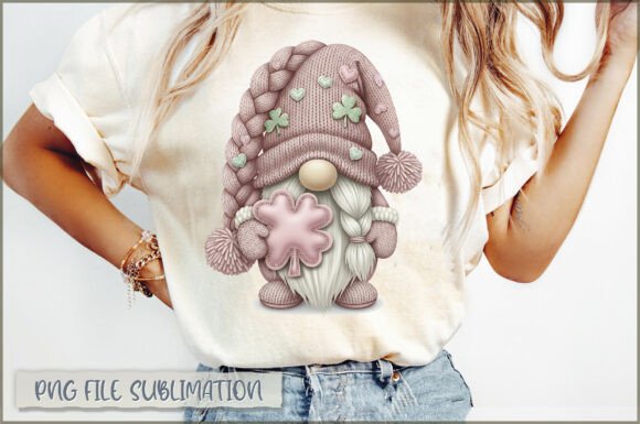 St. Patricks Day Gnome Embroidery PNG
